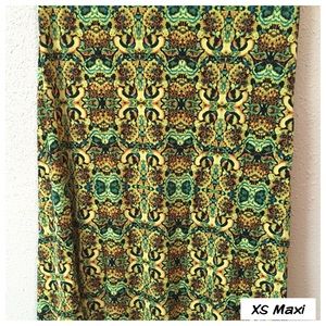 XS Maxi Skirt Lularoe green cat eyes